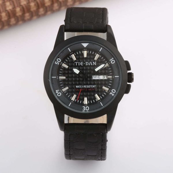 

watch black fashion quartz leather tiedan watch men's 16005om3e, Slivery;brown