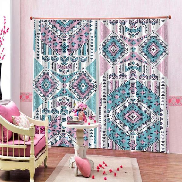 

custom bohemian printed shower curtain geometric art bedroom curtains for indoor home decor1