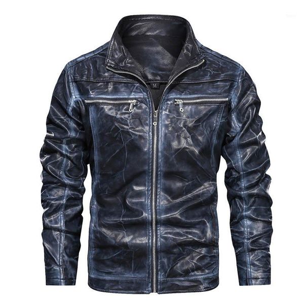 

mcikkny fashion men's pu leather jackets autumn motorcycle faux leather jackets outwear for male size s-3xl1, Black