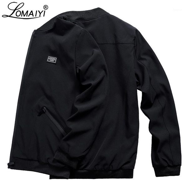 

lomaiyi big size 8xl men's bomber jackets men spring autumn casual coat mens slim fit windbreaker male baseball jacket bm2811, Black;brown