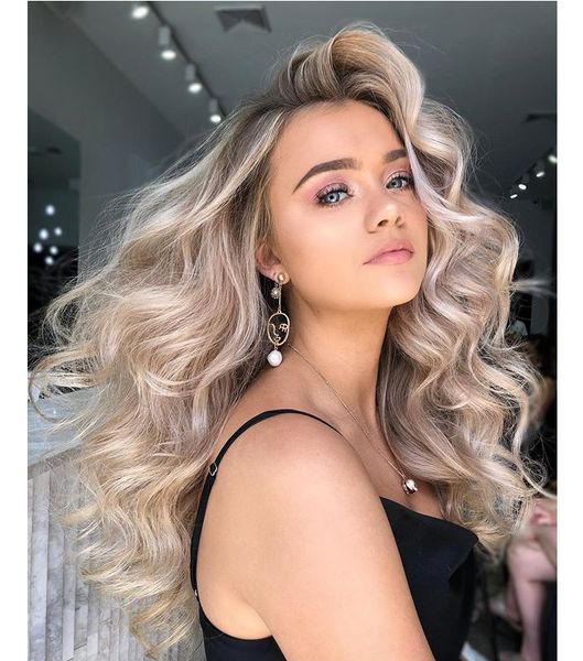 

2021 foreign trade popular style european and american wigs, ladies, big waves, long curls, rose net, daily ladylike hair sets, wigs, Black