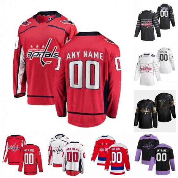 

custom washington capitals tyler lewington philippe maillet beck malenstyn connor mcmichael vitek vanecek 2020 hockey jersey women stitched, Black;red