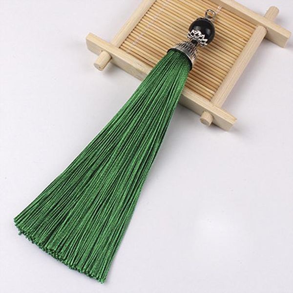 

5pcs round end caps silk tassels 7cm earrings charm polyester satin tassels for diy jewelry making lobster clasp tassel pendant h wmtezb