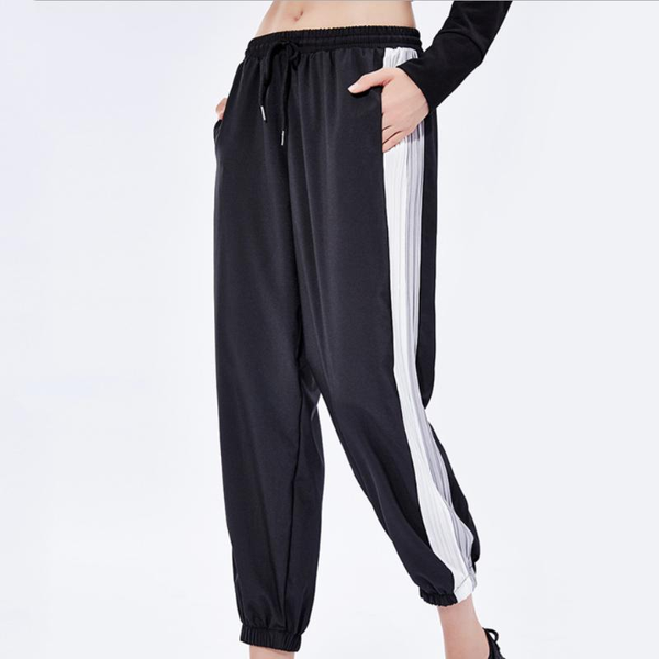 

208 jogger sports pants fitness side stripes women jogging outdoor training gym pants gym sport jogging clothings quick-drys1, Black;blue
