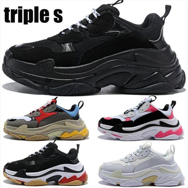 

factory direct paris triple-s casual dad shoes mens womens track triple black white gym red grey platform lovers trainer sneakers eur 36-45