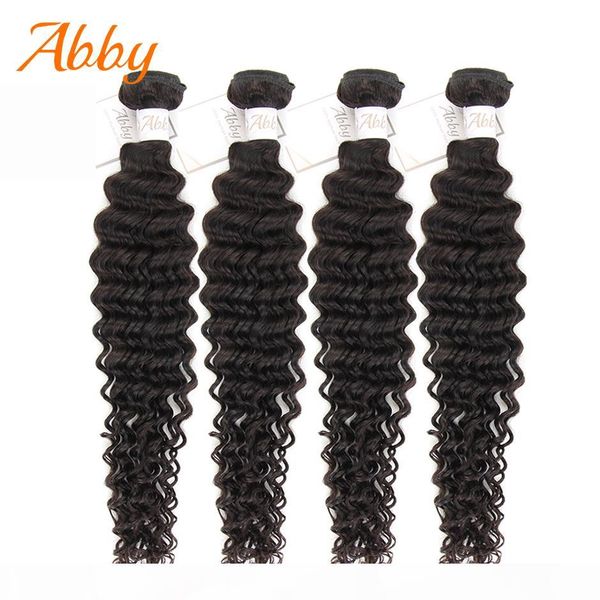 

sa w deep wave bundles peruvian weave bouncy hair 100% human hair abby remy hair bundles, Black;brown