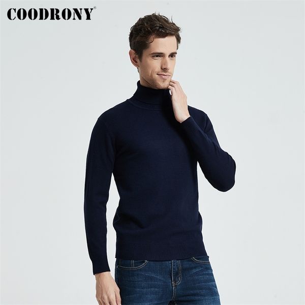 

coodrony brand turtleneck sweater men classic casual pull homme winter thick warm sweaters soft knitwear pullover men c1009 201124, White;black