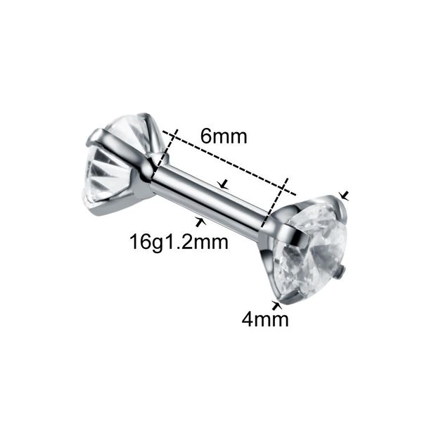 

1pc steel crystal zircon ear helix tragus eyebrow rings piercing ombligo labret ring piercings lobe flat earring tragus jewelry q sqcswu, Silver