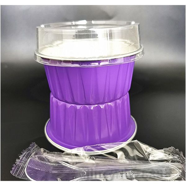 

100pcs 5oz 125ml disposable cake baking cups muffin liners cups with lids aluminum foil cupcake baking cups f bbywuo