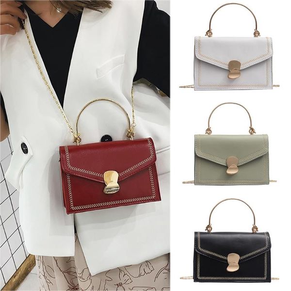 

ocardian women chain shoulder bags simple wild leather messenger bag hasp crossbody bag female fashion small square handbags