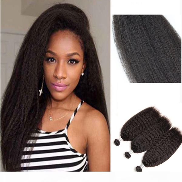 

9а бразильских девы человеческих волос weave связка необработанного brazillian перуанских индийский малазийский камбоджийский kinky straight, Black