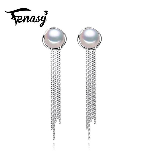 

dangle & chandelier fenasy natural pearl earrings 925 sterling silver long tassel drop earring for women bridal jewelry two wearing ways