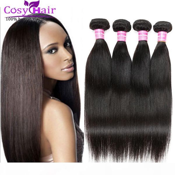 

good brazilian human hair bundles brazilian straight human hair weft soft brazilian virgin human hair unprocessed dhl 1b, Black