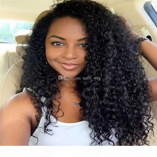 

curly long black lace front wigs for black women glueless curly wavy human full lace wigs baby hair brazilian front lace curly wig, Black;brown
