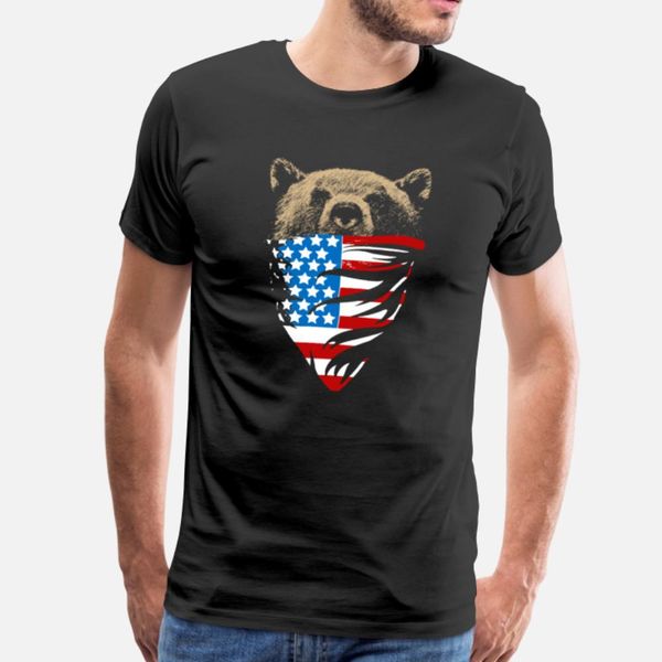 

grizzly bear with american bandana flag t shirt crewneck lovely latest tracksuit hoodie sweatshirt