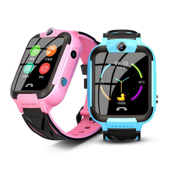

new v10 waterproof positioning touch screen p children's smart watch phone, Blue