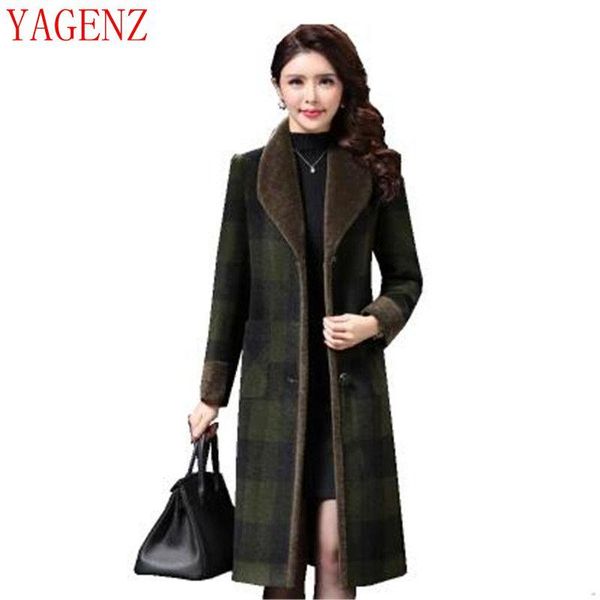

fashion plus size women lattice woolen coat new products korea autumn winter jacket slim elegant lmitation cashmere coat 1403, Black