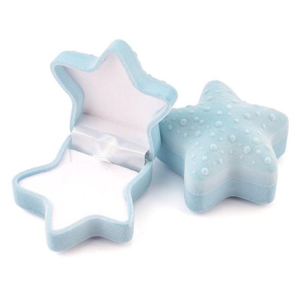 

1 piece lovely starfish velvet jewelry box wedding engagement ring box display gift box holder for earrings necklace jllobc, Black;white