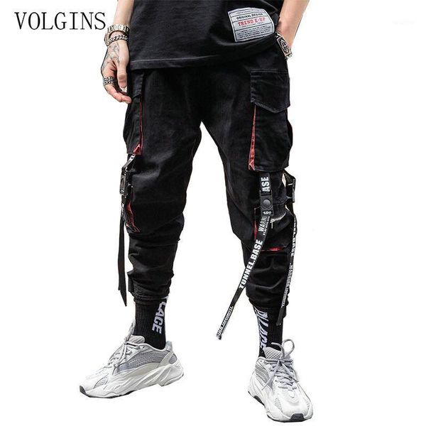 

streetwear hip hop cargo pants pockets men casual harajuku harem pants pockets ribbons joggers black hiphop sweatpants1