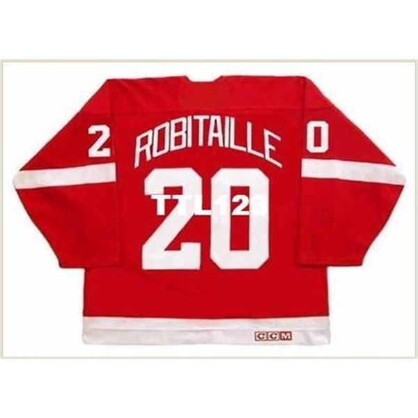 

421 #20 luc robitaille detroit red wings 2002 ccm vintage hockey jersey or custom any name or number retro jersey, Black