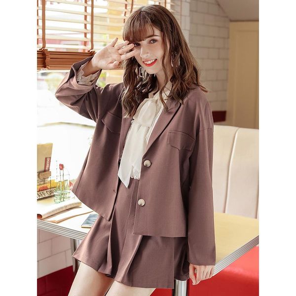 

women clothes new women's lapel two buckles solid color casual small suit temperament jacket female women suit jacket, White;black