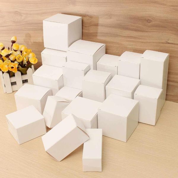 

7.5x7.5x7.5cm 10pcs white cardboard postal box storage carton for gifs crafting packaging mailing recycled kraft paper gift box