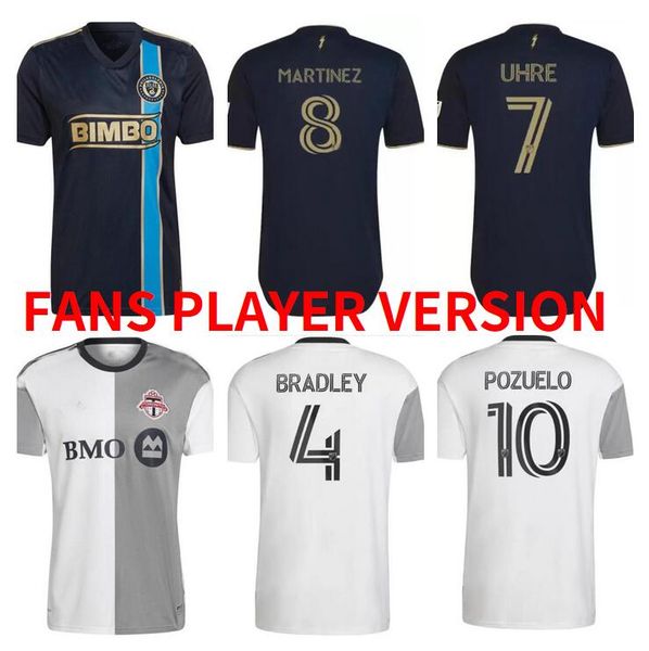 

fans player version 2022 2023 toronto fc soccer jerseys philadelphia union 22 23 camisetas bradley altidore pozuelo akinola osorio p. piatti, Black;yellow