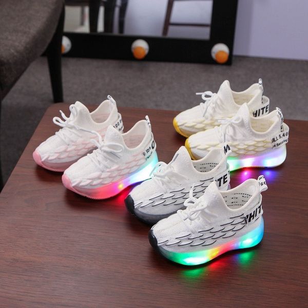 

2020 new brand led infant tennis lighting baby girls shoes boys children sneakers solid fashion kids shoes c1002, Black;red