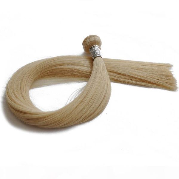 

100% human hair bundles blonde 613# color hair extensions wefts 95-105g piece one piece bundles 3pcs one pack, Black