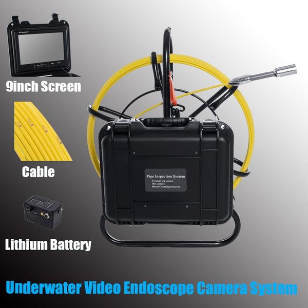 

ip68 waterproof 23mm industrial camera with 12pcs adjustable leds underwater video system 9inch display 20m