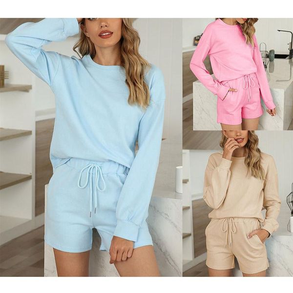 

2020 new autumn and winter new women's comfortable pajamas two-piece suit pure cotton home wear with pocket casual suit, White;black