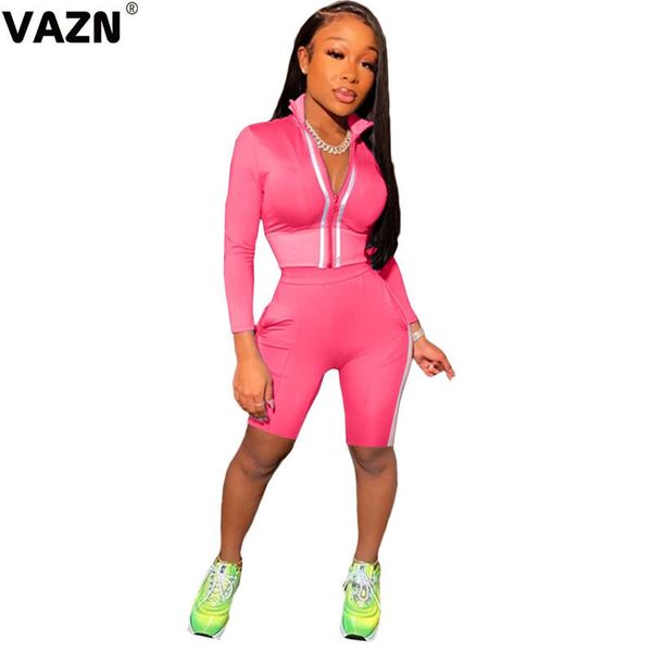 

women's tracksuits vazn 2021 s energy soft elastic young daily full sleeve group knee length skinny women 2 piece set, Gray