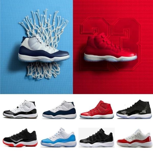 

11 gym red chicago midnight navy win like 96 unc space jam grey mens shoes 11s athletic sport sneakers