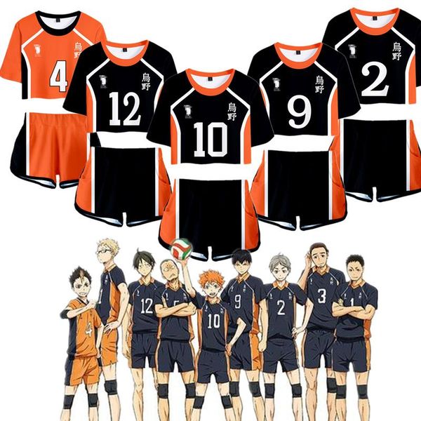 

hinata сее рубашка шорты haikyuu !! косплей sawamura daichi uniform спорт мужчины bino средней школы волейбольный клуб женщин, Black