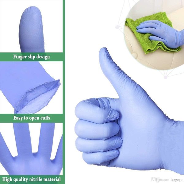 

for food disposable latex rubber nitrile cleaning black blue gloves universal household garden