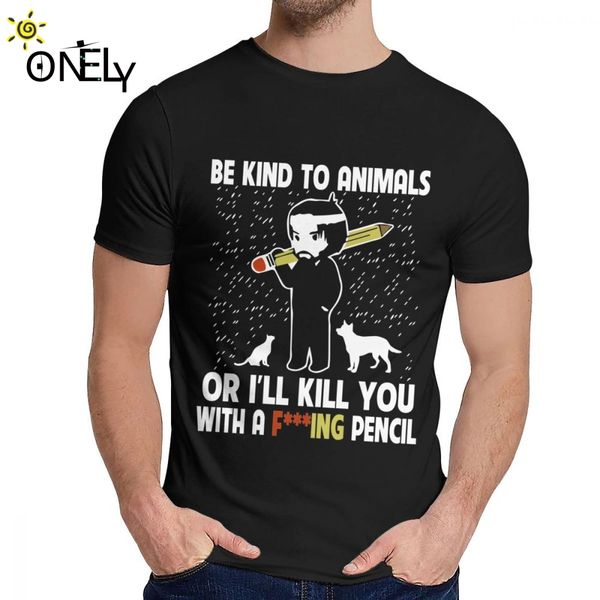 

sport john wick be kind to animals action thriller film tee shirt crewneck geek for man natural cotton s-6xl plus size homme tee shirt