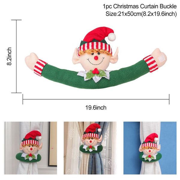 

ткань рождество занавес holder с рождеством декор для дома украшения новый год 2021 санта снеговика elk xmas занавес декор noel wmtjhz