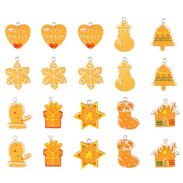 

20pcs xmas ожерелье висячей подвески рождественских украшений рождественских diy подвески подвесок рождество смола подвеска crafts смешанный