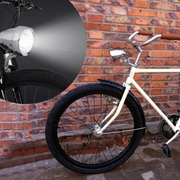 

7 led bicycle headlight front light lamp retro vintage universal silver/black1