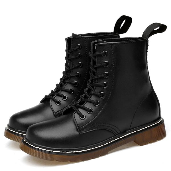

2020 winter dr motocycle warm ankle boots fur for women martin boots high waterproof female shoes red boot size 42 y200723, Black