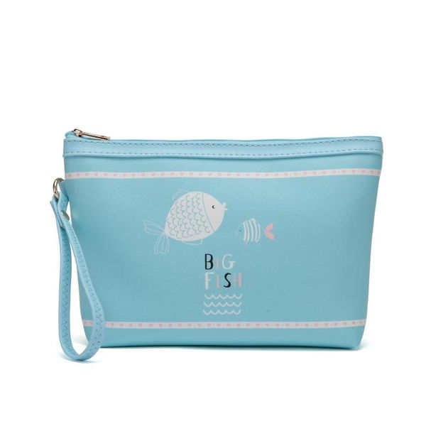 

cosmetic bags & cases cartoon two fish pattern blue bag cute style organizer