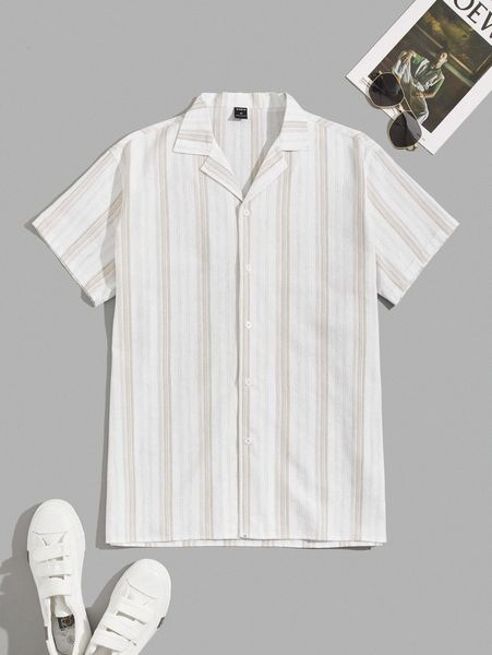 

men striped print shirt v1pt#, White;black