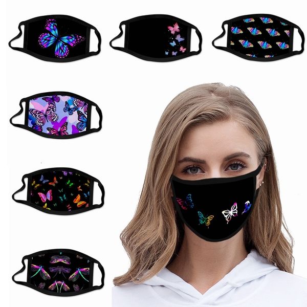 

2020 butterfly face mask washable reusable mouth masks ice silk cloth breathable anti dust protective kids fashion hha1397