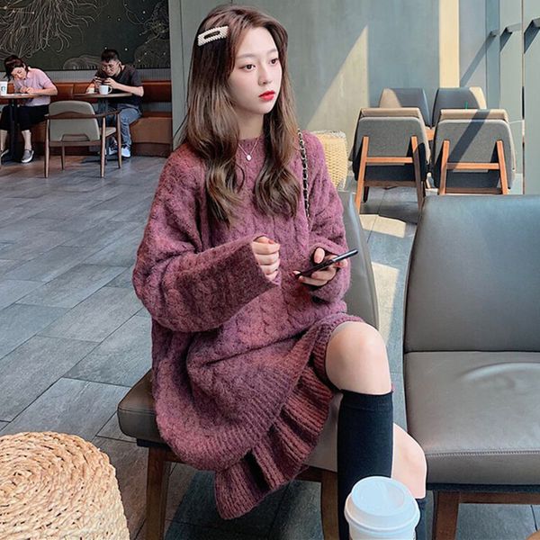 

gxlio two piece suit skirtsweater suit with skirt winter net red sweaterautumn and skirt 2020 new style of foreign stylehigh cold imperial s, Gray