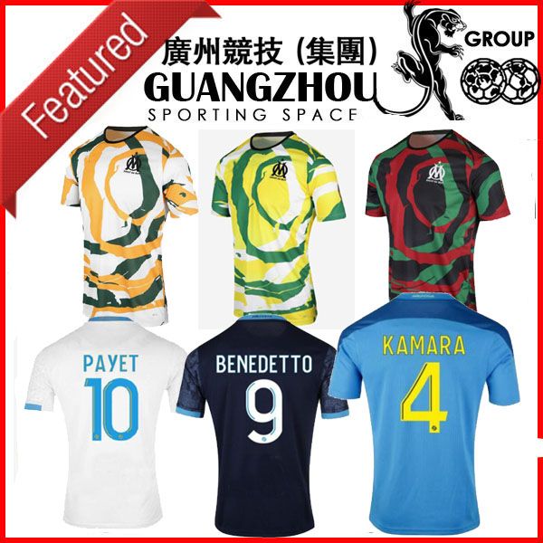

2021 olympique de om africa marseille soccer jerseys om maillot de foot payet thauvin men special training football shirts, Black