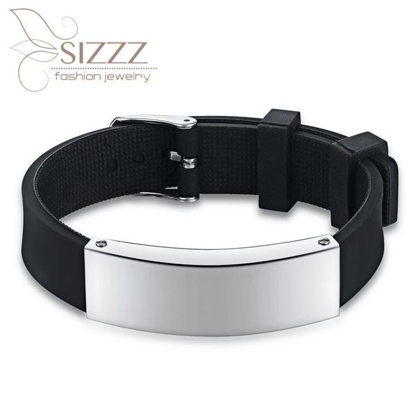 

2019 простой силиконовый браслет браслеты персонализированные моды аксессуары титана стали мужчины браслет браслеты 2019 простой горячего сб, Golden;silver