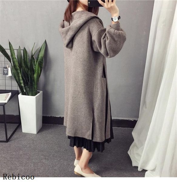 

woman rebicoo o-neck solid color lantern pullover sweater autumn winter long sleeve ropa mujer invierno robe pull femme hiver1, White;black
