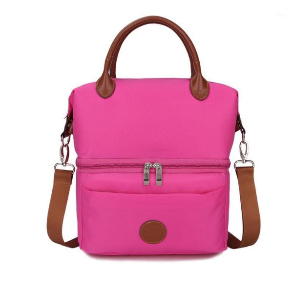 

rose red double layer fresh keeping bag cold bag milk cold picnic lunch ice1