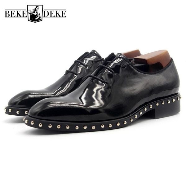 

делопроизводство мужской природа кожа формальной обувь rivet бисероплетение узелок oxfords лакированной кожа мужской свадьба платье обувь че, Black