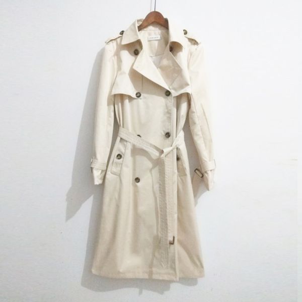 

trench women double breasted light khaki long british wind spring / autumn women's over the knee ladies casual coat, Black;white
